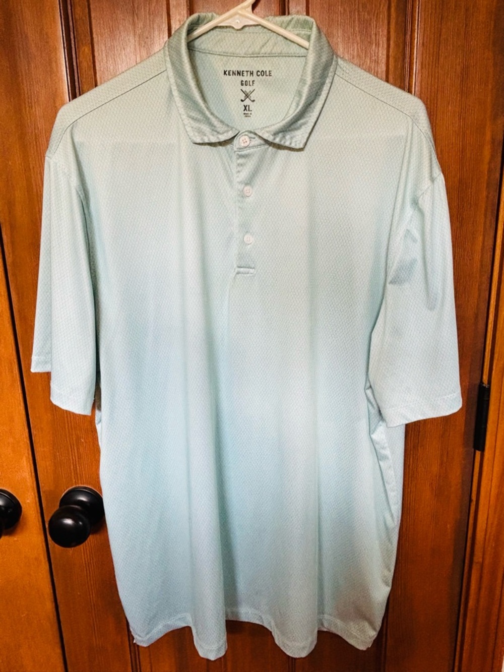 Kenneth Cole Golf Performance Polo Shirt Mint Green Short Sleeve Men's XL